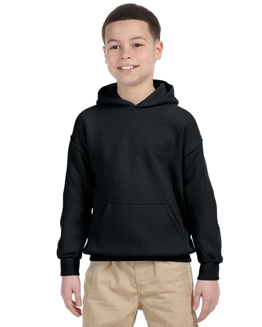 G18500B Gildan Youth Heavy Blend 8 Oz. 50/50 Hooded Sweatshirt Xs / Black