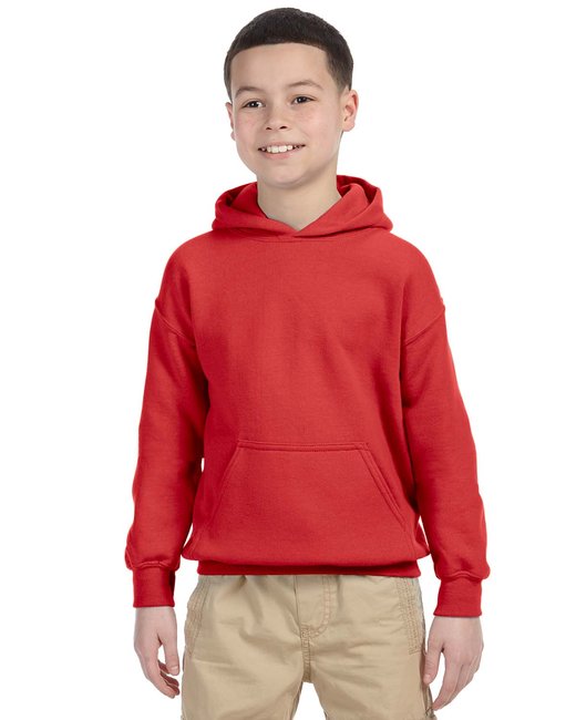 G18500B Gildan Youth Heavy Blend 8 Oz. 50/50 Hooded Sweatshirt Xs / Red